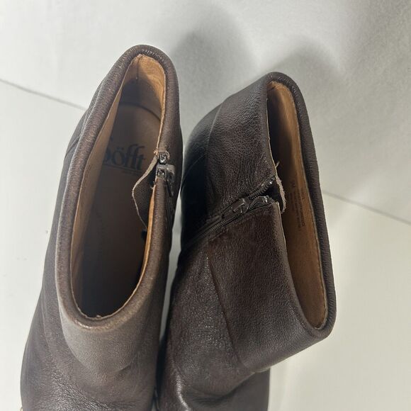 Sofft Brown Leather Heel Ankle Boots Booties Size 9 Dressy Career - Picture 7 of 8